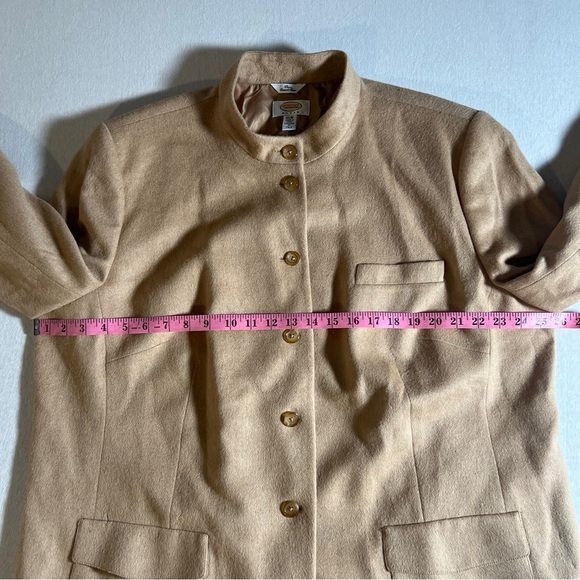 NWT Pure Camel Hair Italian Vintage Talbots Tan Coat Buttons + Pockets Size 20W - Picture 4 of 10